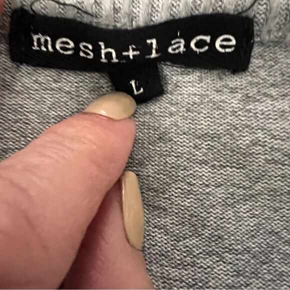 Fleece Novelty Print Fashionista Shopping Shirt Large Gray Blue Holiday - Picture 10 of 10